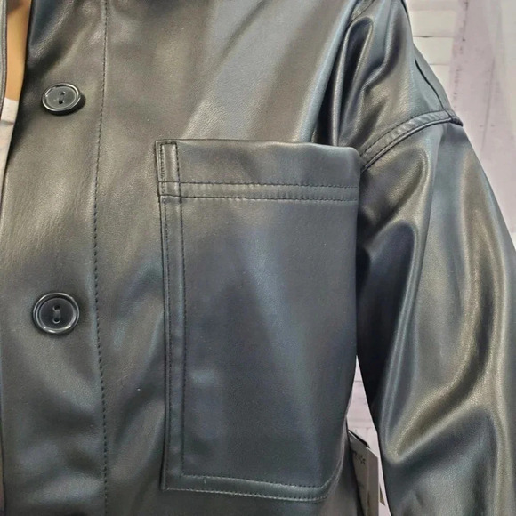 XS Size 1 Celebrity Pink Women's Pleather Shacket. Multipurpose Jacket or Shirt - Picture 8 of 11